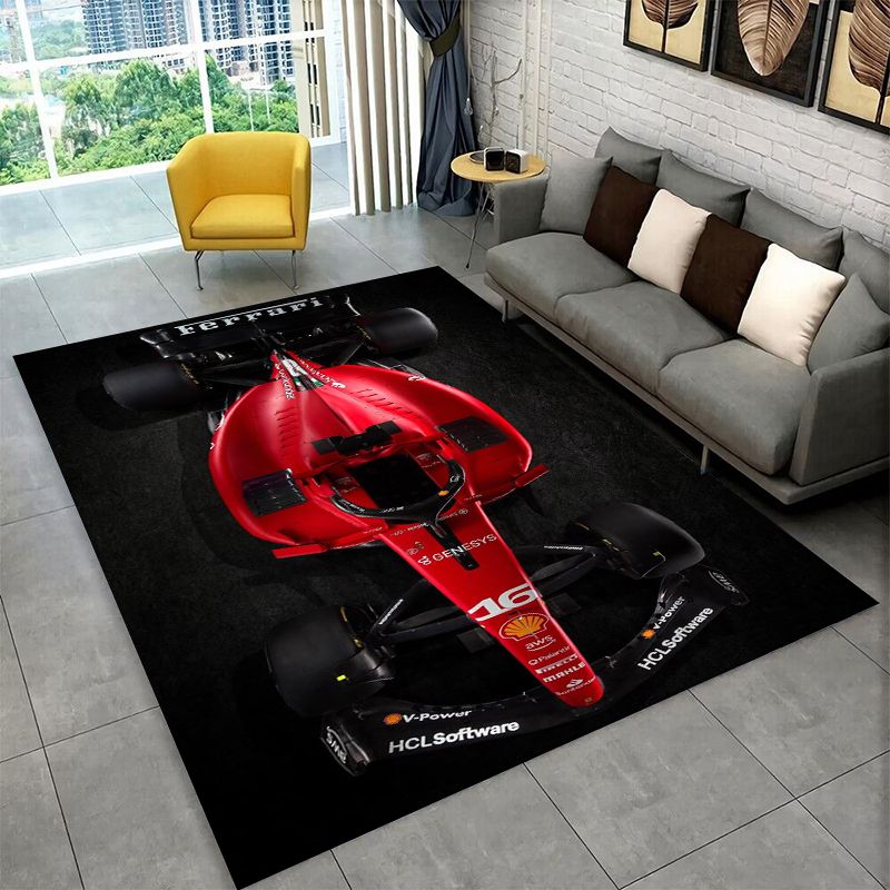Kids Outdoor Area - Tappeto Antiscivolo Retrò F-Ferrarii Racing Car