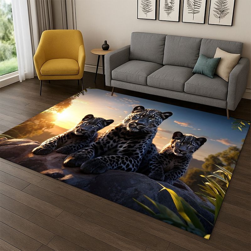 Kids Outdoor Area - Tappeto con Motivo Leopardo/Ghepardo per Camera