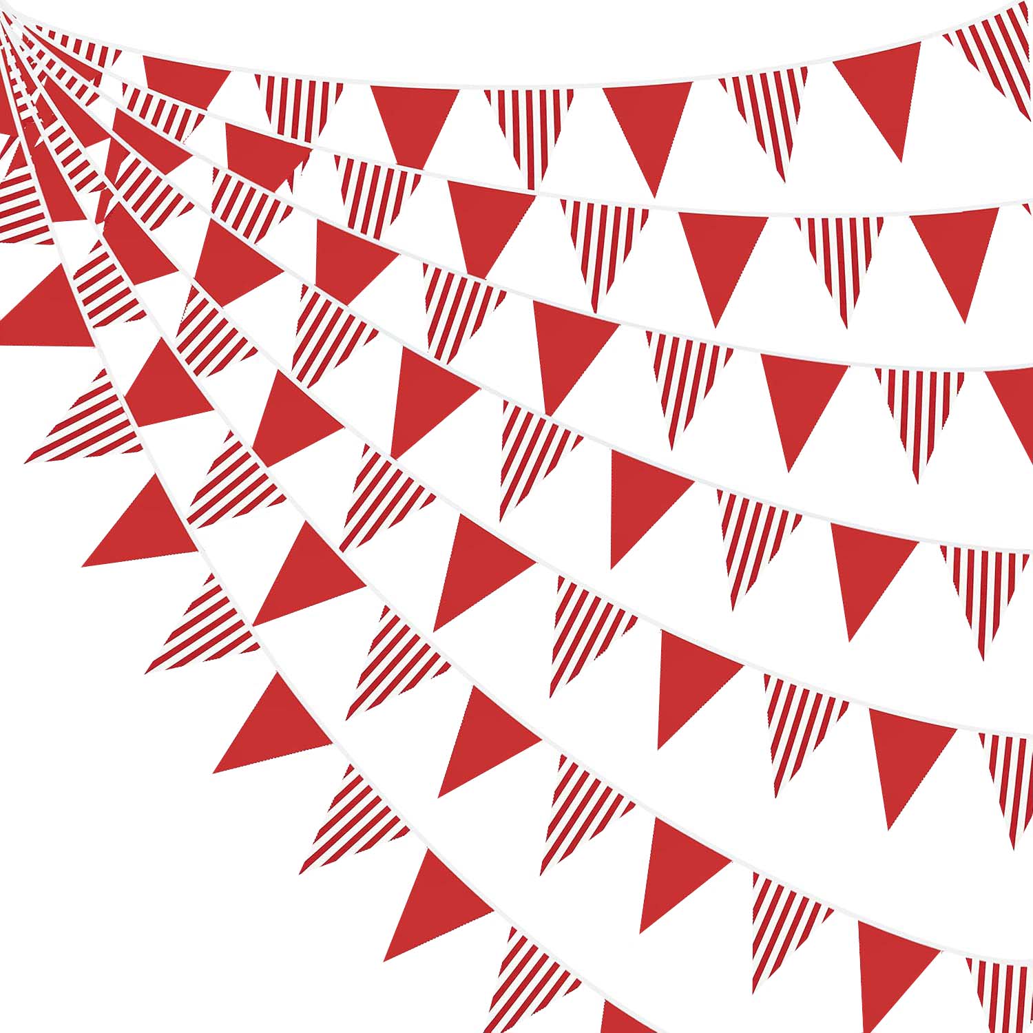Q Kids Outdoor - Ghirlanda di bandierine triangolari rosse e