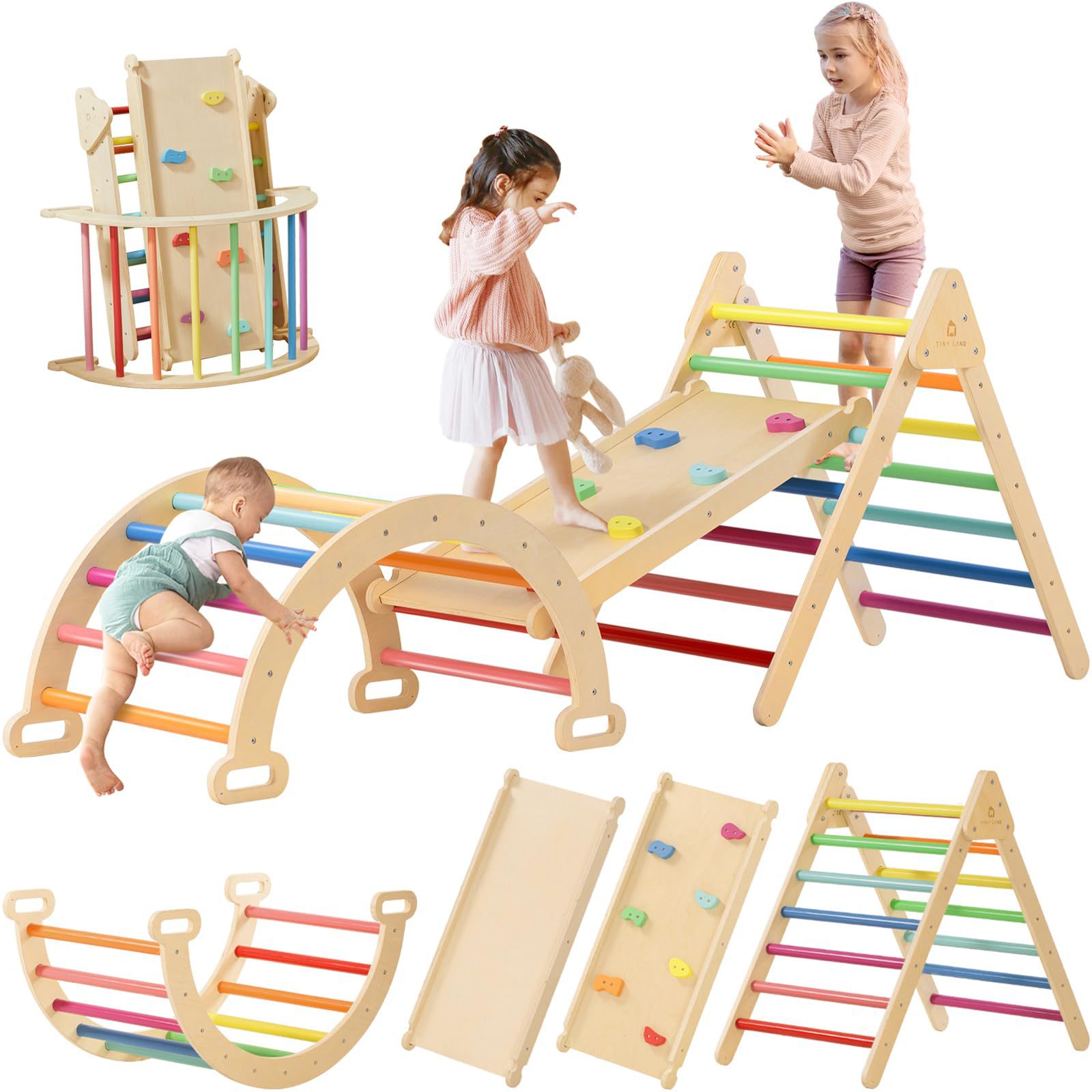 Kids Outdoor Climbing Frame - Struttura per Arrampicata in Legno Massello
